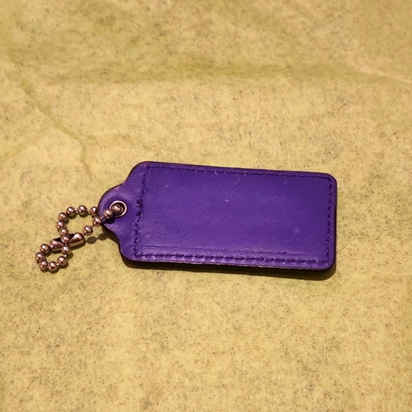 Coach Purple Leather Hang Tag 3" X 1" - Picture 3 of 9